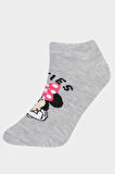 Kız Çocuk Disney Mickey Mouse &Friends Hayvan Temalı 3'lü Pamuklu Patik Çorap