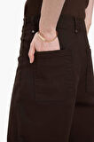 Wide Leg Gabardin Kışlık Pantolon Cepli Yüksek Bel Geniş Paça