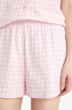 Regular Fit Pijama Takımı Kısa Kollu Pijama Üstü Esnek Belli Şort Pijama Altı-Fall in Love
