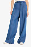 Pull On Wide Leg Yüksek Bel Uzun Yumuşak Jean Yıkamalı Pantolon