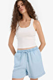 Yüksek Bel Tensel Şort