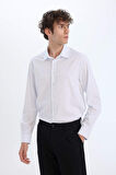 DeFacto Regular Fit Polo Yaka Uzun Kollu Beyaz Gömlek E3242AX25SPWT32