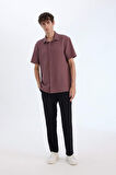 Regular Fit Polo Yaka Krinkıl Yazlık Kısa Kollu Gömlek