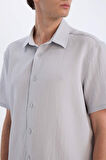 Regular Fit Polo Yaka Krinkıl Yazlık Kısa Kollu Gömlek