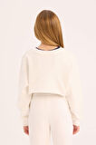 DeFacto Kız Çocuk Crop Bisiklet Yaka Baskılı Sweatshirt D9919A825SPWT80