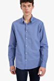 DeFacto Regular Fit Polo Yaka Keten Yazlık Uzun Kollu Gömlek E1729AX25SPBE783