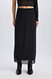 DeFacto A Kesim Yüksek Bel Tül Maxi Etek E1694AX24WNBK81