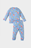 Kız Bebek Pijama Takımı Çiçekli Uzun Kollu Penye Üst Beli Lastikli Uzun Alt
