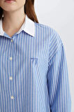 DeFacto Relax Fit Çizgili Poplin Uzun Kollu Gömlek Tunik E1756AX25SPBE316