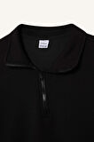 DeFactoFit Oversize Geniş Kalıp Dik Yaka Sporcu Sweatshirt D3796AX24WNBK81