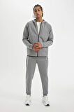DeFactoFit Slim Fit Sporcu Jogger Eşofman Altı Dar Kesim Skuba Dalgıç Kumaş Standart Paça Beli Bağcıklı Lastikli Paça Z9112AZ24AUGR519