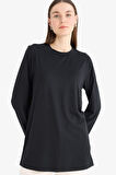 Regular Fit Basic Düz Uzun Kollu Tişört Tunik