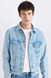 DeFacto %100 Pamuk Regular Fit Mevsimlik Baharlık Jean Ceket D8306AX25SPNM39
