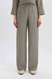 DeFacto Wide Leg Geniş Bol Paça Desenli Yüksek Bel Rahat Palazzo Pantolon C4042AX25SPBK81