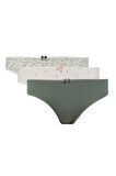 DeFacto Desenli 3'lü Slip Külot-Fall in Love E4878AX25SPKH430