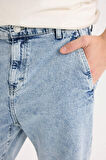DeFacto Relaxed Slouchy Fit Geniş Paça Jean Yıkamalı Pantolon E4733AX25SPNM39