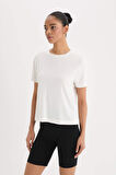 DeFactoFit Standart Fit Bisiklet Yaka Sporcu Basic Düz Kısa Kollu Tişört D2296AX25SPER105