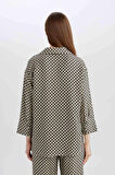 DeFacto Regular Fit Desneli Uzun Kollu Gömlek C3818AX25SPBK81