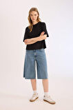 DeFacto Coool Loose Fit Bisiklet Yaka Basic Düz Kalın Kumaş Kısa Kollu Tişört E0291AX25SMBK81