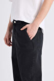 DeFacto %100 Pamuk Relaxed Slouchy Fit Rahat Beli Lastikli Rahat Kesim Dar Paça Siyah Jean Pantolon B8320AX25SPNM40
