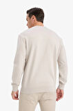 Defacto E8339 Bej %100 Pamuk Regular Fit Bisiklet Yaka Sweatshirt