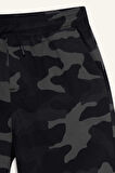 Erkek Çocuk Regular Fit Kamuflaj Desenli Gabardin Şort