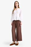 Regular Fit Cep Detaylı Geniş Paça Pantolon
