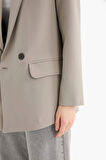 Oversize Geniş Kalıp Kruvaze Yaka Blazer Ceket