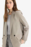 Oversize Geniş Kalıp Kruvaze Yaka Blazer Ceket