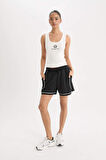 DeFactoFit NBA Brooklyn Nets Slim Fit Dar Kesim U Yaka Ribana Sporcu Atlet E2358AX25SMER105