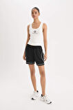 DeFactoFit NBA Brooklyn Nets Slim Fit Dar Kesim U Yaka Ribana Sporcu Atlet E2358AX25SMER105