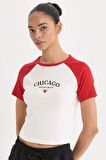 DeFactoFit NBA Chicago Bulls Slim Fit Dar Kesim Bisiklet Yaka Sporcu Fitilli Kaşkorse Kısa Kollu Tişört E2359AX25SMER105