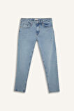 Slim Tapered Fit Dar Kalıp Normal Bel Daralan Paça Jean Pantolon