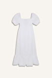 DeFacto Kare Yaka Poplin Kısa Kollu Maxi Beyaz Yazlık Elbise F3108AX25SMER105