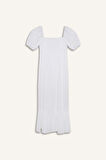 DeFacto Kare Yaka Poplin Kısa Kollu Maxi Beyaz Yazlık Elbise F3108AX25SMER105