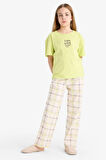 Kız Çocuk Regular Fit Nakışlı 2'li Pijama Takımı