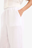 Tapered Fit Yüksek Bel Uzun Boy Müslin Pantolon
