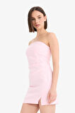 DeFacto Coool Bodycon Vücudu Saran Straplez Mini Elbise C6342AX25SMPN343