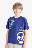 DeFacto Erkek Çocuk Bisiklet Yaka Baskılı Kısa Kollu Tişört E7491A825SMBE778