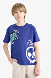 DeFacto Erkek Çocuk Bisiklet Yaka Baskılı Kısa Kollu Tişört E7491A825SMBE778