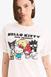 Coool Hello Kitty Oversize Geniş Kalıp Baskılı Kısa Kollu Tişört