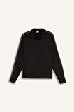 DeFactoFit Standart Fit Cepli Fermuarlı Sporcu Sweatshirt E3479AX24WNBK81