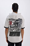 DeFactoFit NBA Toronto Raptors Oversize Geniş Kalıp Kapüşonlu Sırt Baskılı Kısa Kollu Tişört B3883AX25SPGR506