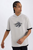 DeFactoFit NBA Toronto Raptors Oversize Geniş Kalıp Kapüşonlu Sırt Baskılı Kısa Kollu Tişört B3883AX25SPGR506