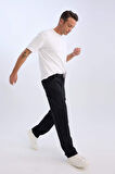 DeFacto %100 Pamuk Relax Fit Rahat Kalıp Normal Bel Geniş Paça Kargo Cepli Siyah Jean Pantolon E3435AX25SPNM40