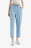 DeFacto Pull On Paperbag Yüksek Bel Düz Paça Uzun Yumuşak Jean Pantolon E0733AX25SMNM28