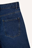 Mom Fit Yüksek Bel Crop Fit Jean Şort