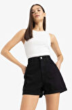 DeFacto Mom Fit Yüksek Bel Duble Paça Jean Şort E0926AX25SMNM40
