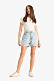 DeFacto Mom Fit Yüksek Bel Jean Şort E0927AX25SMNM39
