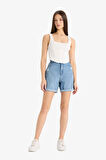 Boyfriend Yüksek Bel Crop Fit Jean Şort